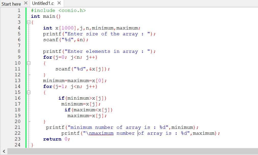 Find Max And Min Value In List C