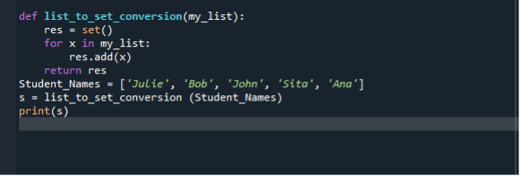 Convert Set To List Python