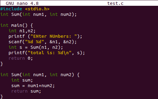 how to write c code functions