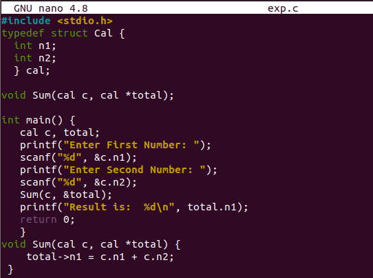 c struct variable assignment
