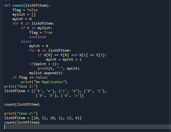 Python Count Duplicate In The List