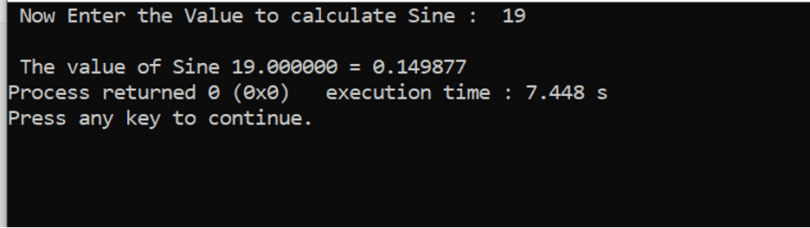 Sin function in C