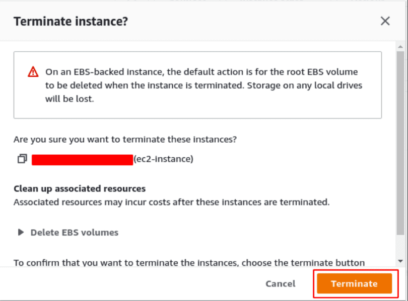 How To Delete An EC2 Instance