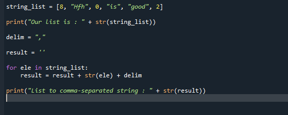 Python List To Comma Separated String