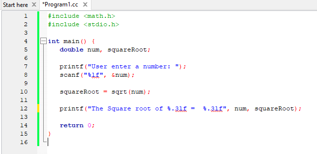 sqrt-function-in-c