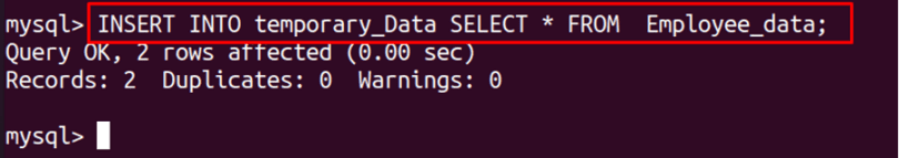 How To Use The SELECT INTO TEMP Table Statement In MySQL