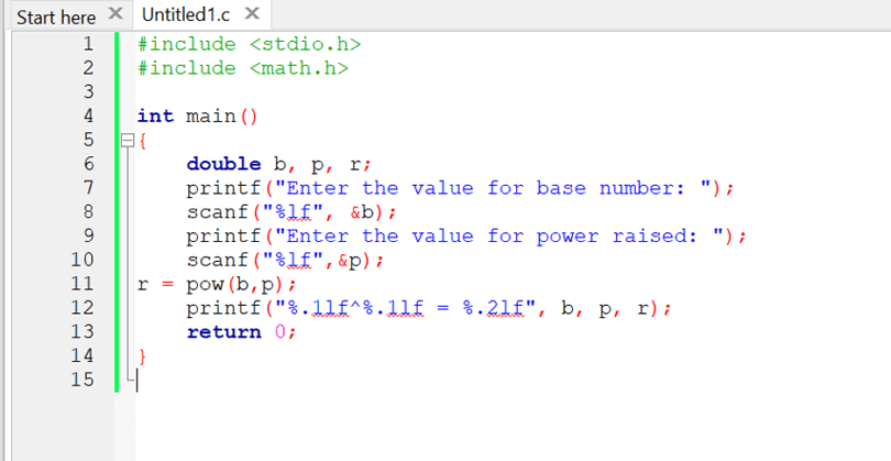 Pow Function in C