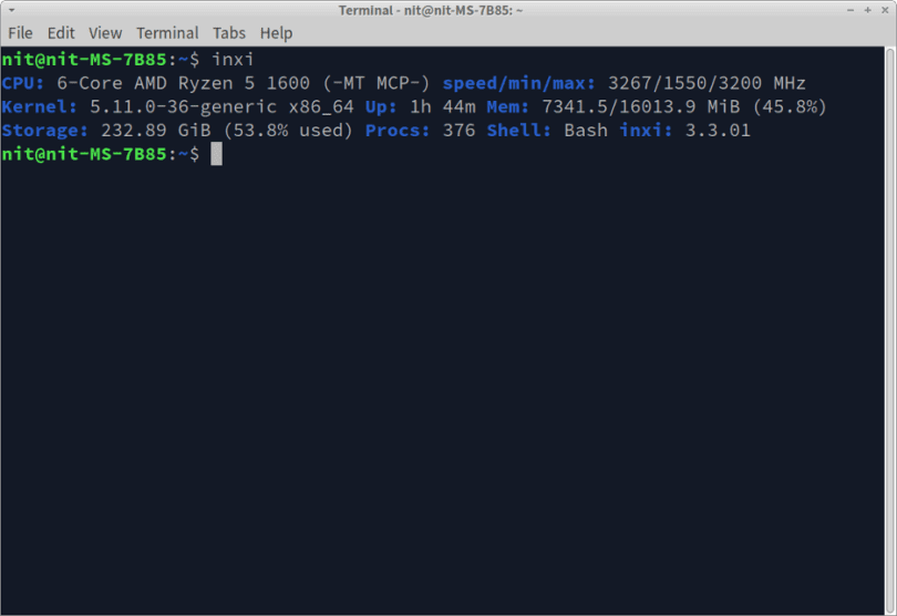 Linux システム情報ツール inxi