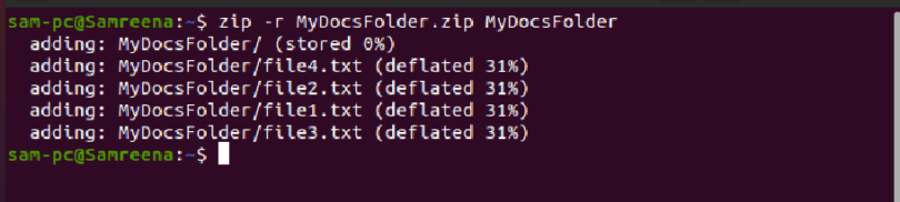 How To ZIP A Folder In Ubuntu