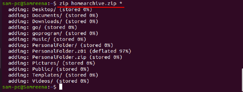 How To ZIP A Folder In Ubuntu