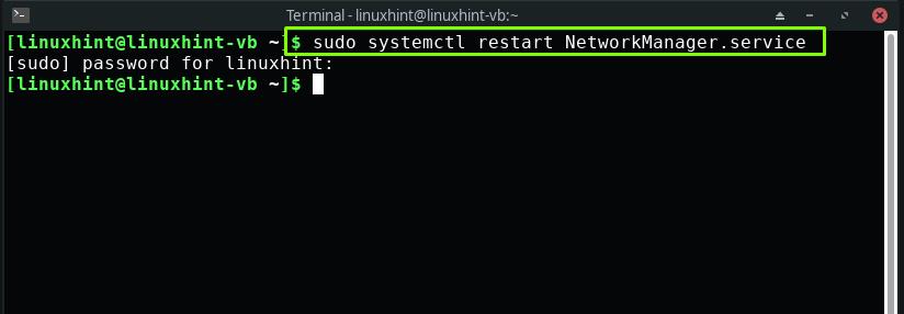 Systemctl network restart