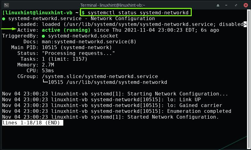 Systemctl network restart