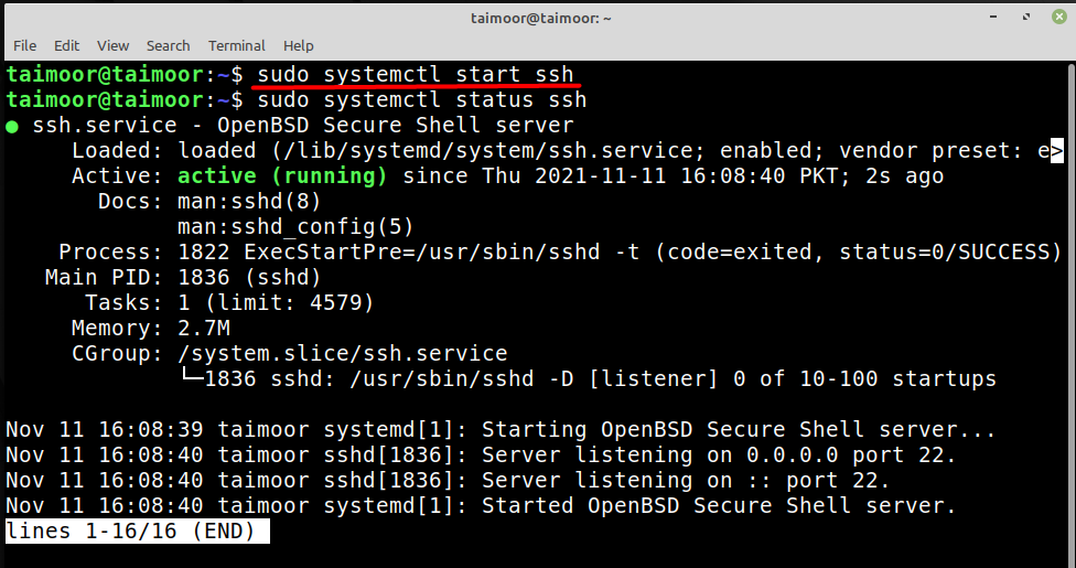 SSH Linux. OPENSSH. Enable ssh