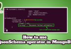 How to use $jsonSchema operator in MongoDB