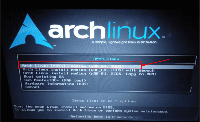 Install Arch Linux From Usb