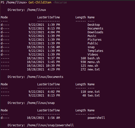 Powershell Get Childitem