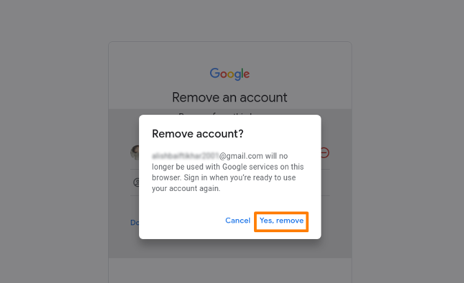 To remove google account how