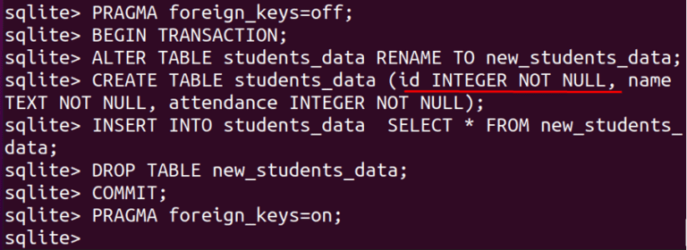 How to use UNIQUE constraint in SQLite