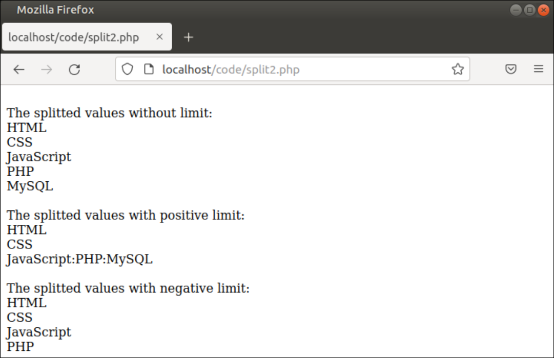 Split PHP String