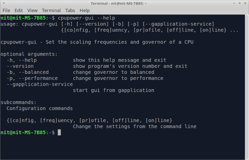 Manage CPU Frequencies in Linux Using Cpupowergui App