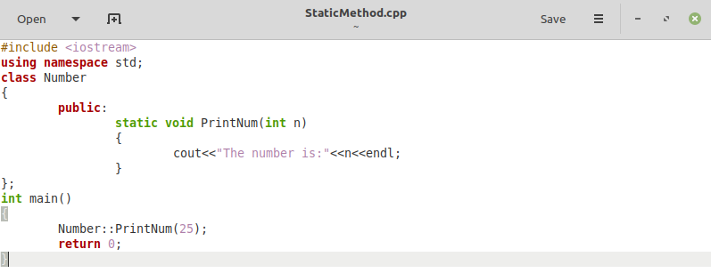 Static Method C++