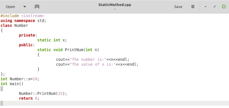 Static Method C++