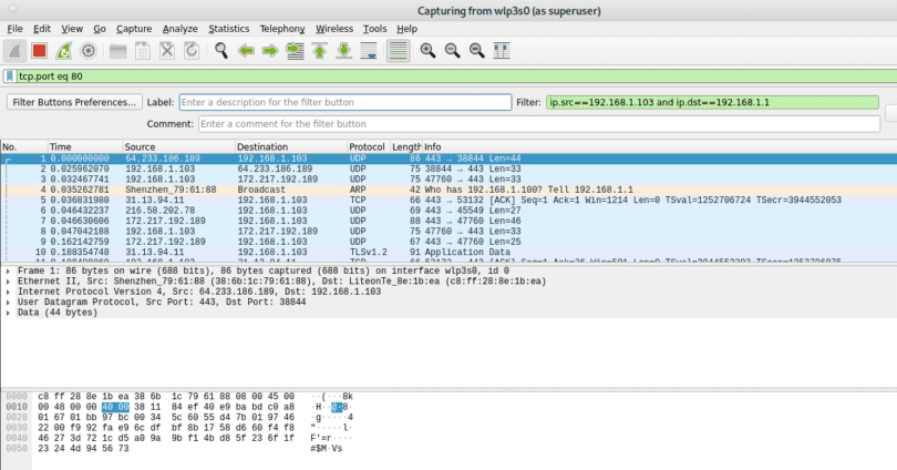 Как установить wireshark на debian