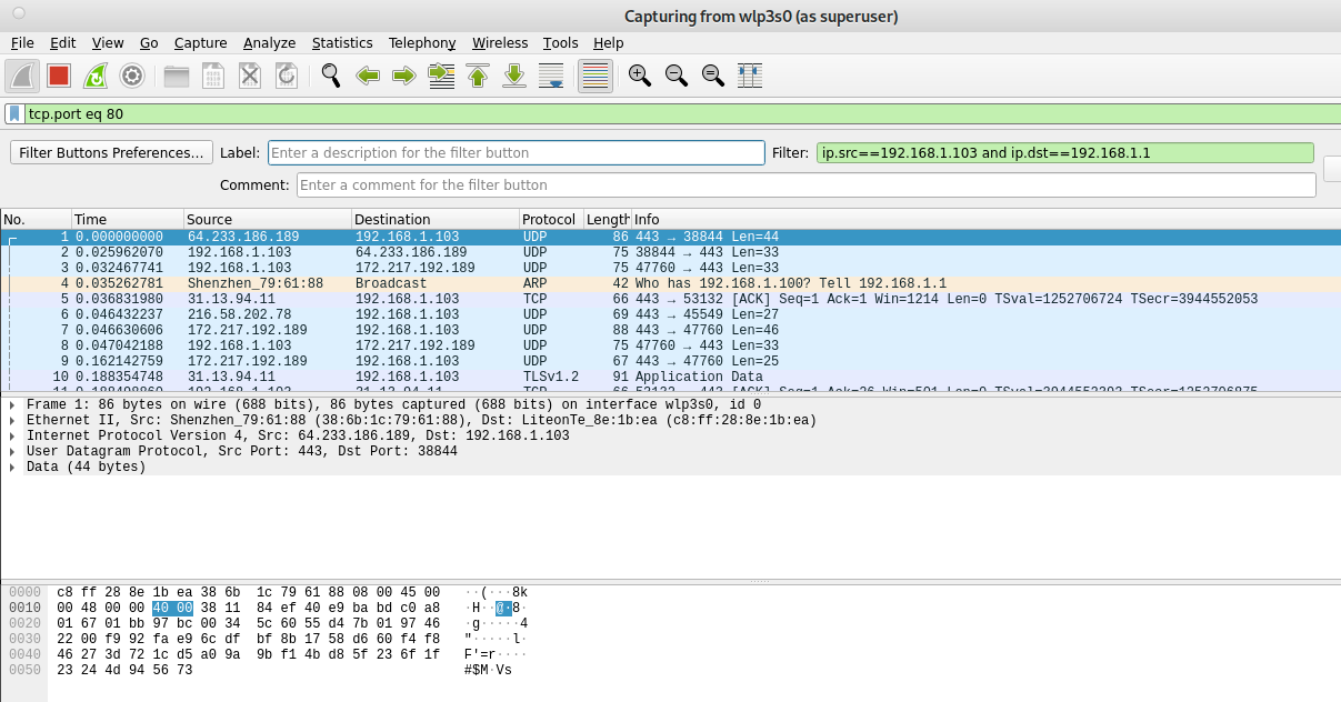 Как установить wireshark на debian