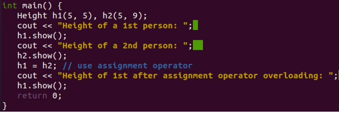 assignment operator overloading in cpp