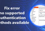 Fix error no supported authentication methods available