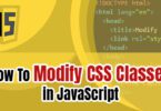 How To Modify CSS Classes in JavaScript