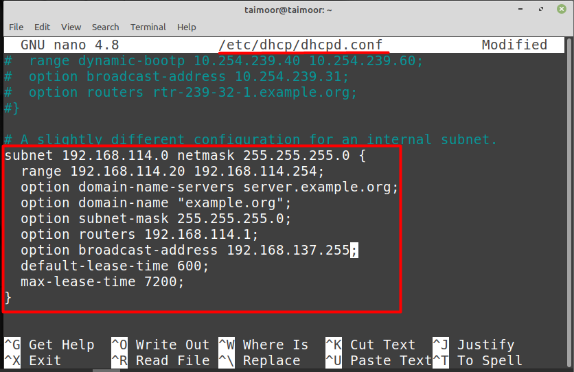 How to configure DHCP server on Linux Mint