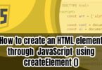 How to create an HTML element through JavaScript using createElement()