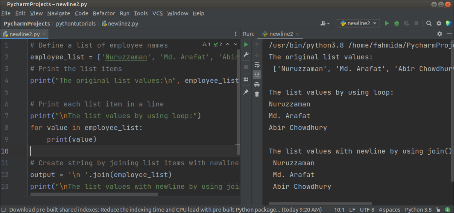 Print a newline in Python