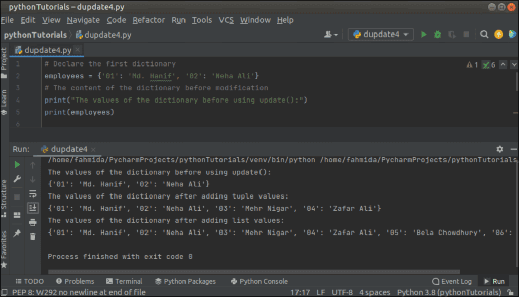 Python Dictionary Update() Method