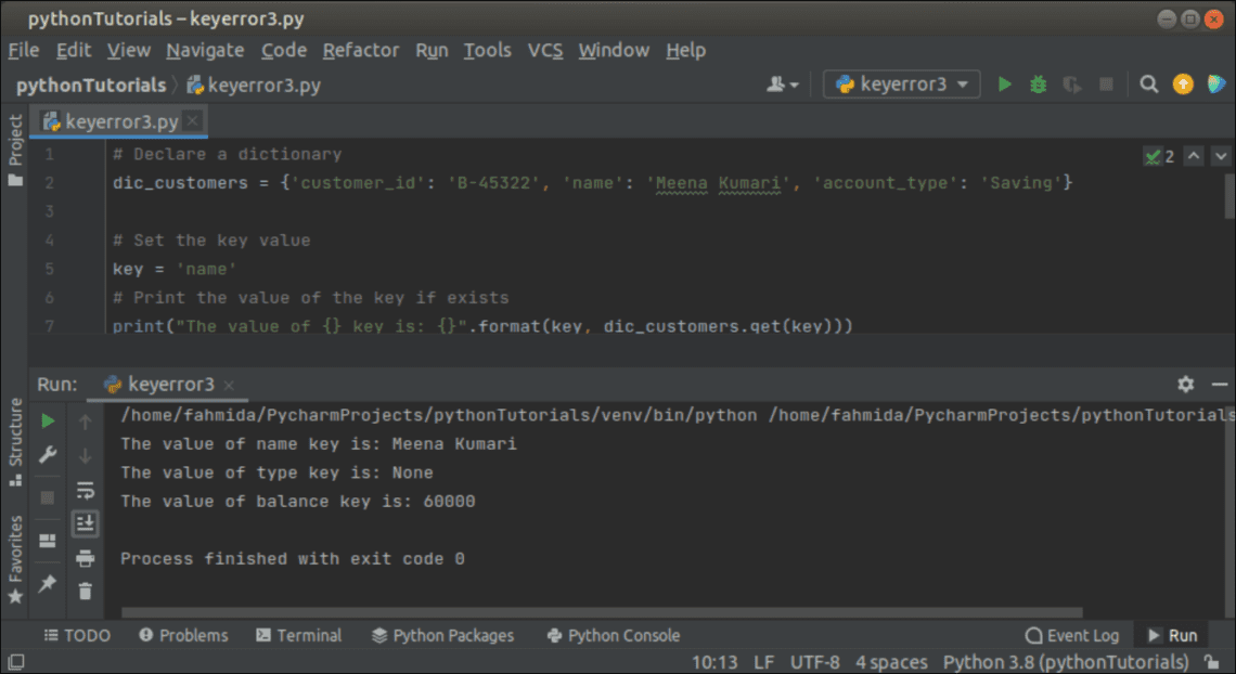 Python KeyError Exception