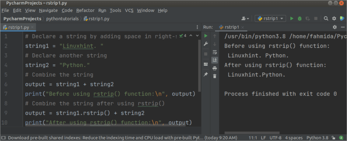 Python rstrip() function