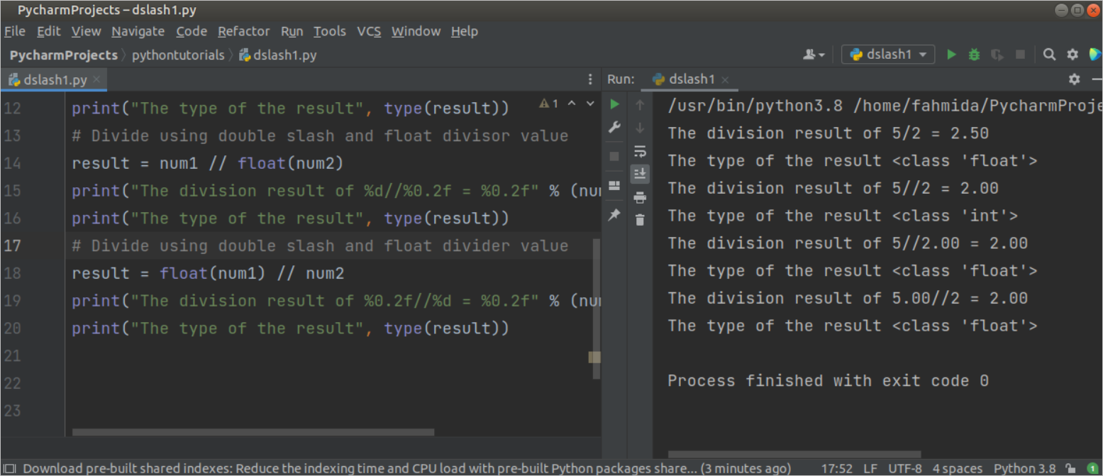 Use of Python double slash (//)