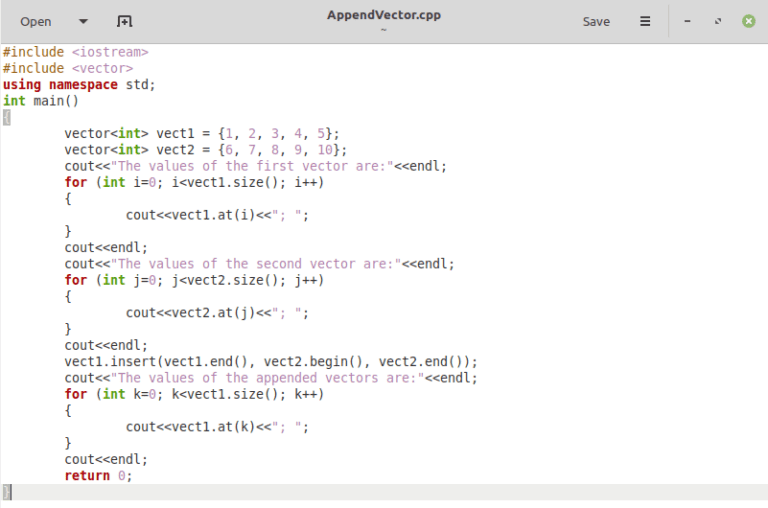 Append Vector to Vector C++