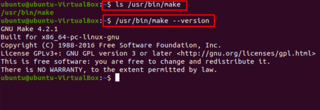 Make command. /Usr/bin.