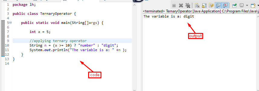 Ternary Conditional Operator In Java