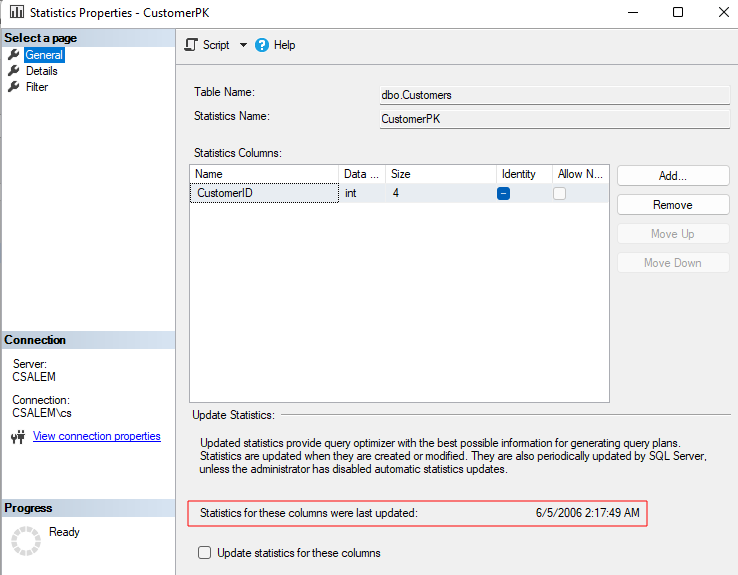 How To Update Statistics SQL Server