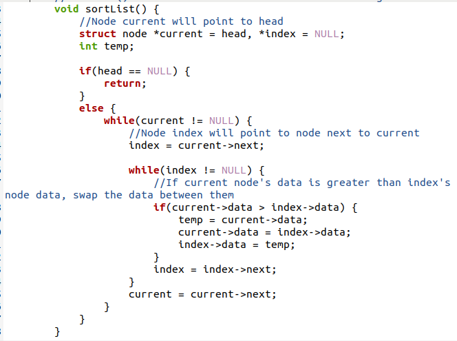 Sort Linked List C 