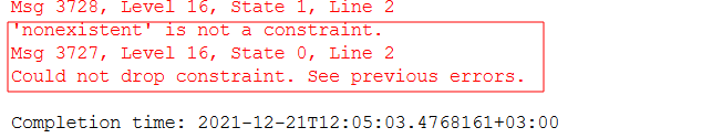 SQL Server Drop Constraint If Exists 