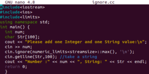 Cin.ignore() in C++