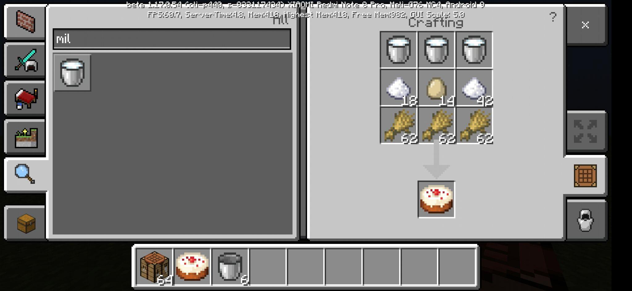 minecraft recipes cake