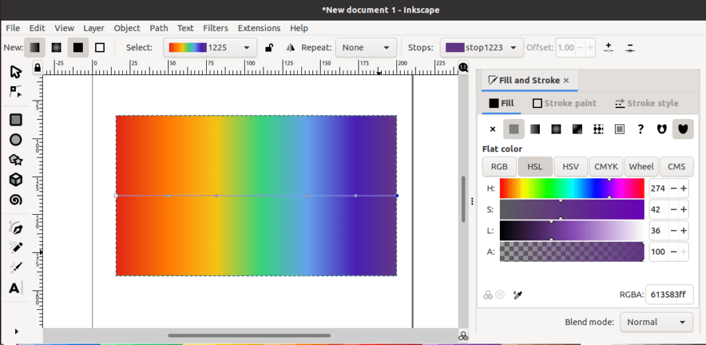 How to create gradient in Inkscape