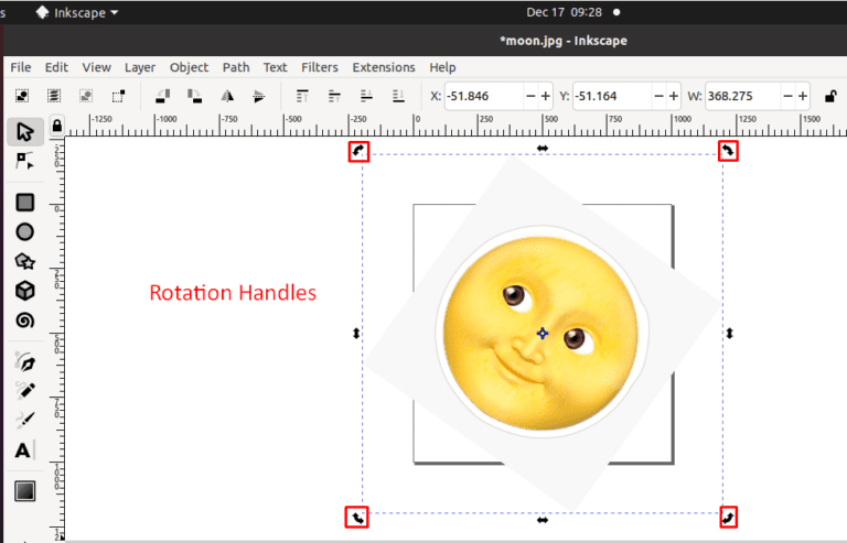 inkscape rotate object