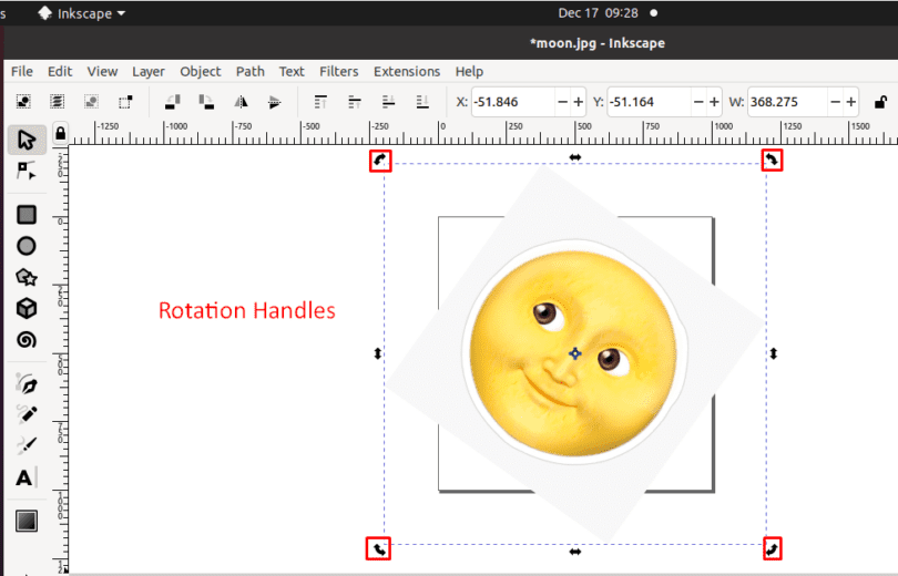 How to rotate object in Inkscape