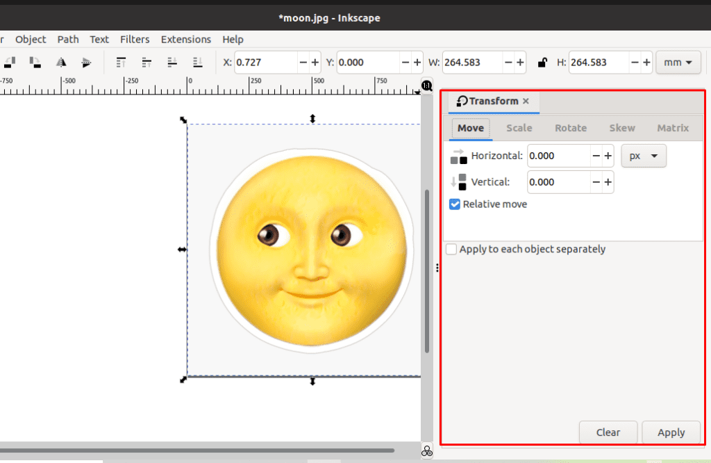 How to rotate object in Inkscape